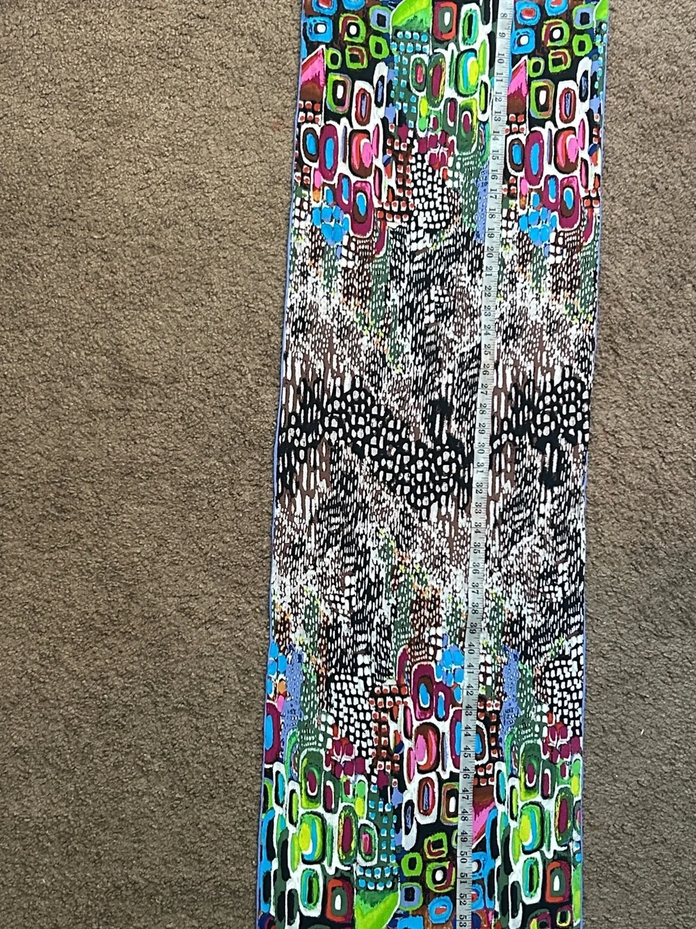 Vintage geometric unique silk scarf